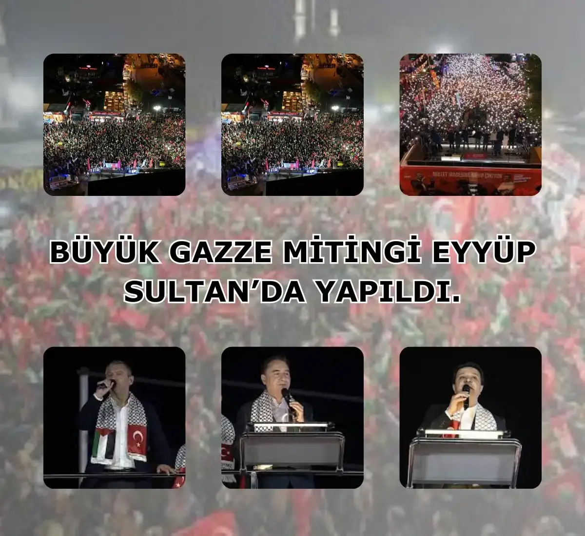 İSTANBUL EYÜP SULTAN MEYDANINDA TARİHİ CHP BÜYÜK FİLİSTİNE DESTEK MİTİNGİ.