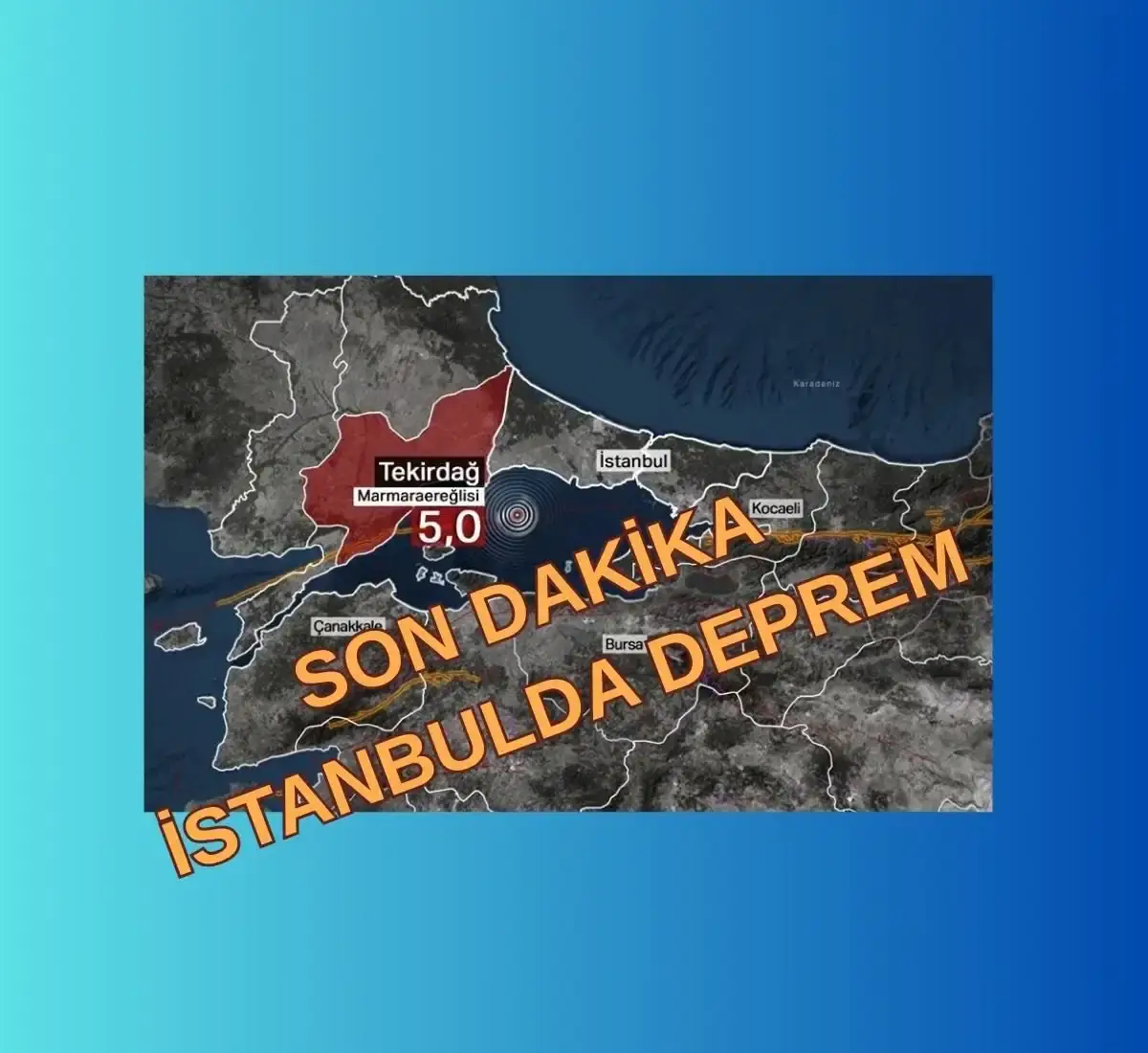 İSTANBULDA KORKUTAN DEPREM 5.2 ŞİDETTİNDE SAAT 15:03 .