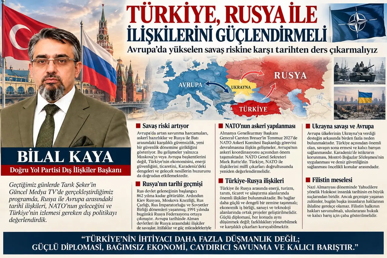 Türkiye Rusya ilişkilerinin güçlendirilmesi.