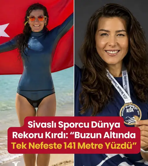 Sivaslı Sporcu Dünya Rekoru Kırdı! “Buzun Altında Tek Nefeste 141 Metre Yüzdü”