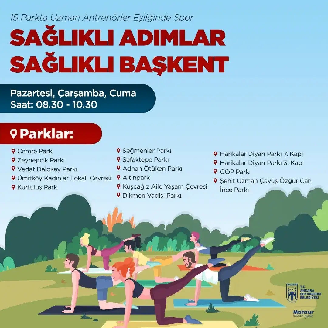 SAĞLIKLI ADIMLAR SAĞLIKLI BAŞKENT: PARKLARDA SPOR ETKİNLİKLERİ YENİDEN BAŞLIYOR
