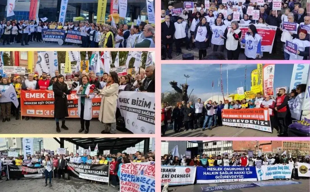 TTB ve Sağlık Emek-Meslek Örgütlerinin Çağrısıyla Yüzbinlerce Hekim ve Sağlık Emekçisi İş Bıraktı: Haklıyız, Kararlıyız!